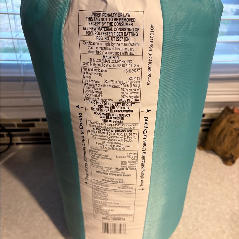 Coleman Flatlands EcoTherm Sleeping Bag in Teal - Picture 6 of 6